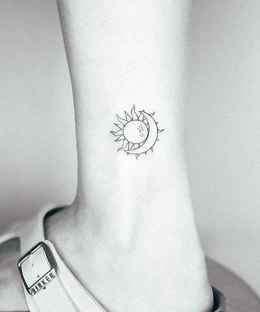 Girly Sun And Moon Tattoo Ideas
