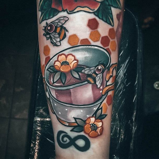 Girly Tea Cup Tattoo Ideas