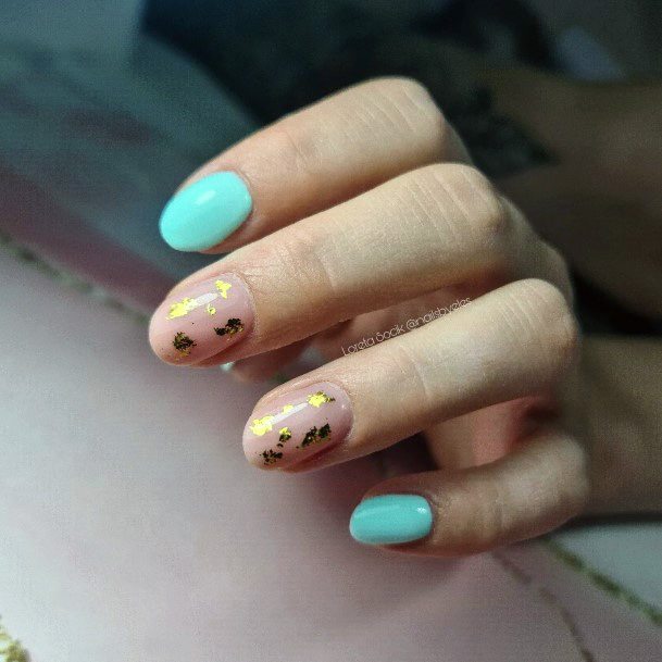 Girly Teal Turquoise Dress Nails Ideas