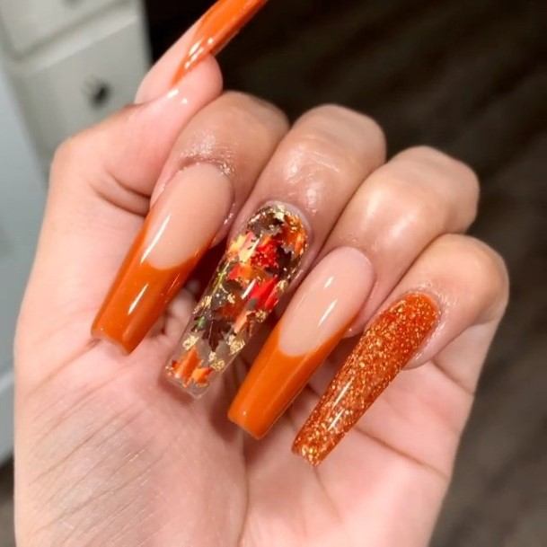 Girly Thanksgiving Nail Ideas