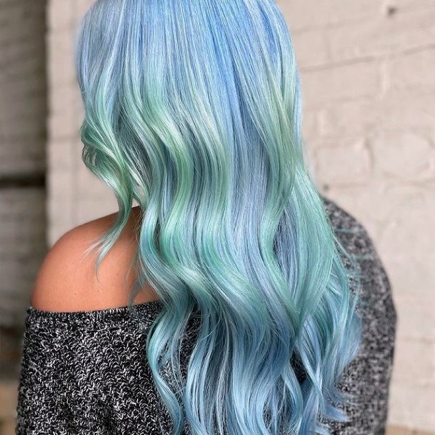 Girly Turquoise Ombre Hairstyle Ideas