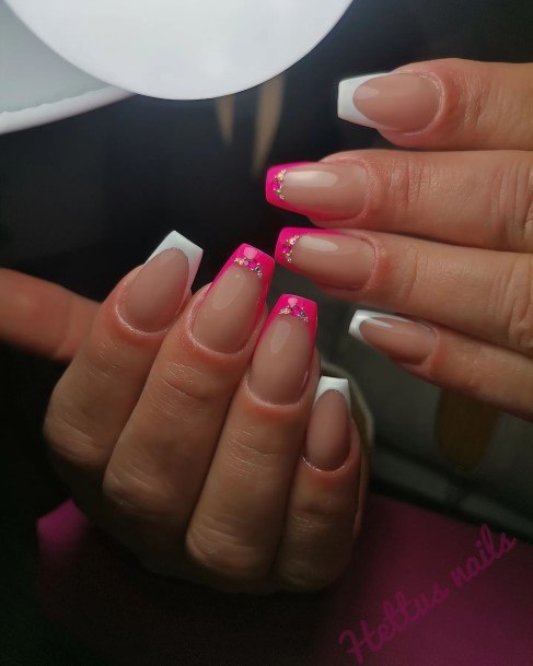 Girly White French Nail Ideas