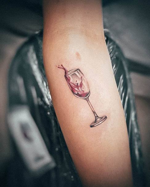 Girly Wine Glass Tattoo Ideas