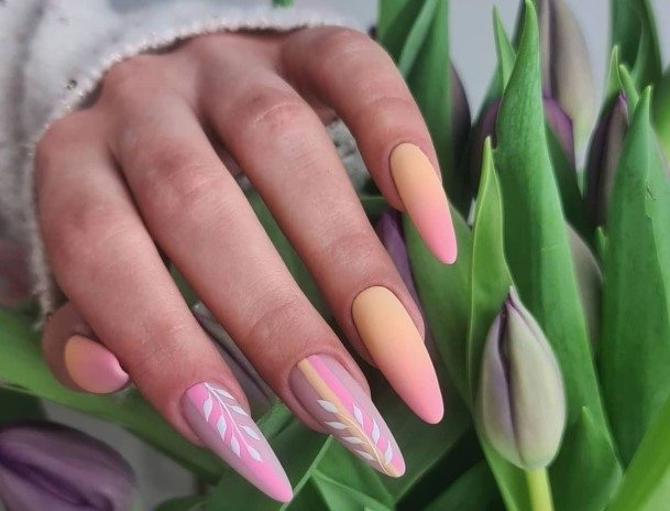 Girly Yellow And Pink Nail Designs For Women