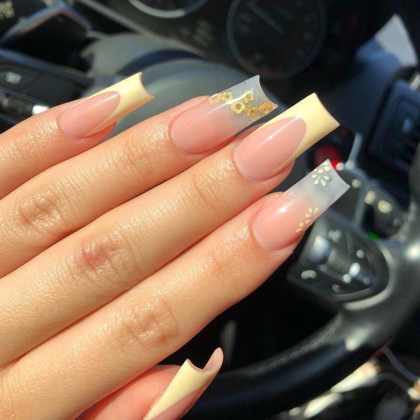 Girly Yellow French Tip Nails Ideas