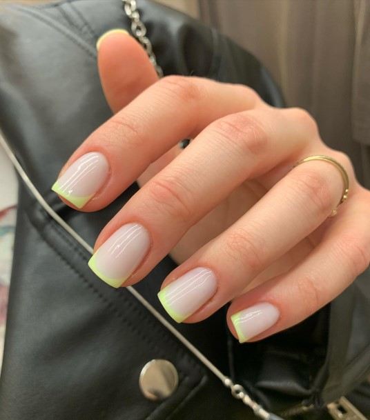 Girly Yellow Square Nails Ideas