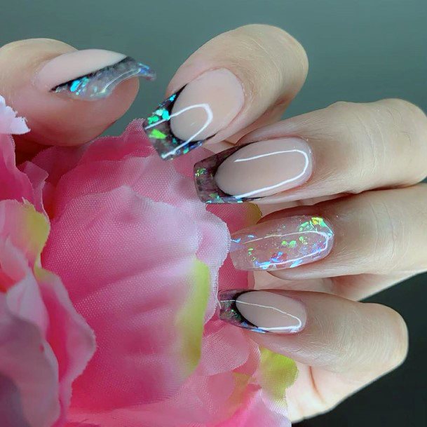 Glass Nail Art On Tips For Women