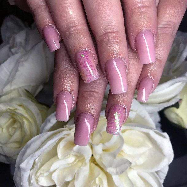 Glassy Blush Pink Nails For Women