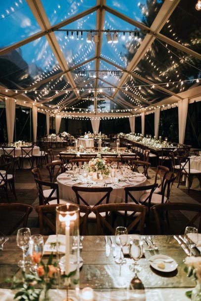 Glassy Wedding Tent Decorations