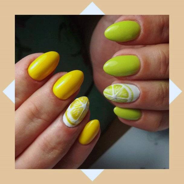 Gleaming Angelic Lime Lemon Citrus Nail Decor For Women