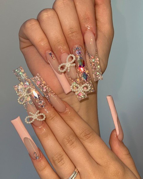 Glitter French Tip Nails Feminine Ideas