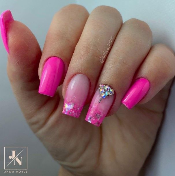 Glitter Ombre Female Nail Designs