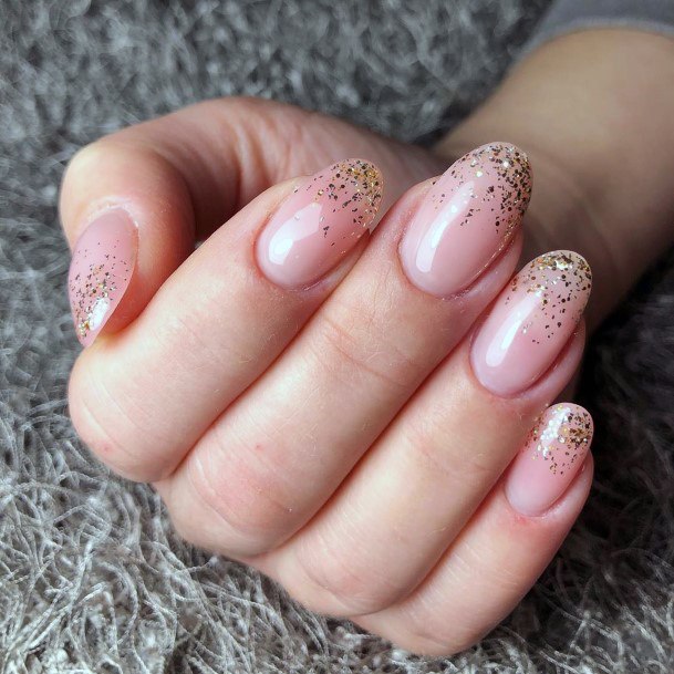 Glitter Tipped Pink Attractive Nails