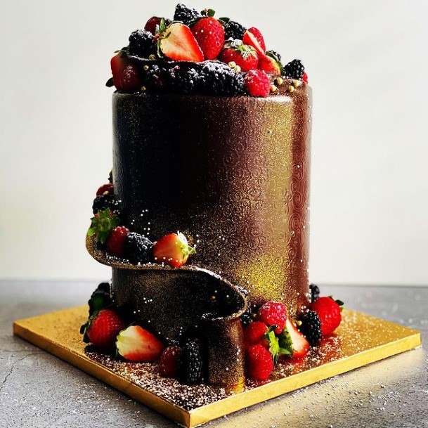 Glittering Chocolate Wedding Cake