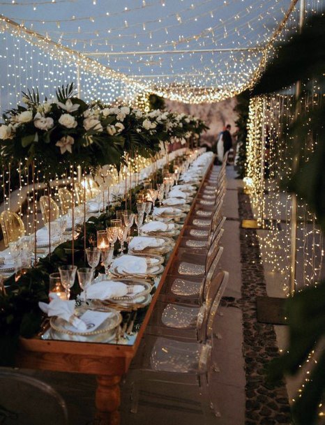 Glittering Golden Lights Wedding Ceiling Decorations