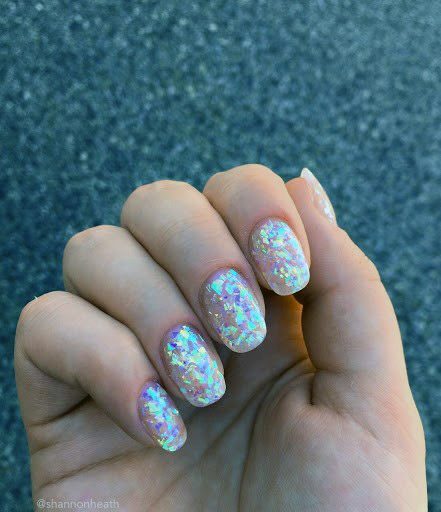 Glittering Iridescent Nails Women