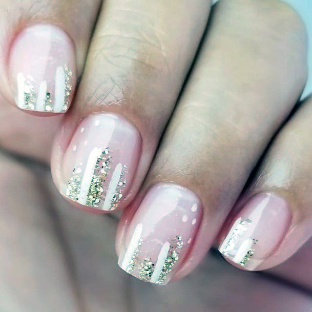 Glitters On Natural Nail Ideas For Women