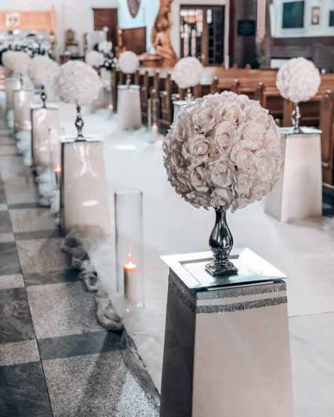 Globular Flowers Church Wedding Decorations