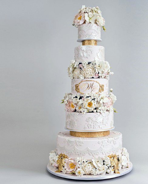 Glorious Golden Wedding Cake