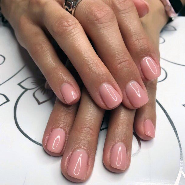 Glossed Blush Nails Pink For Women