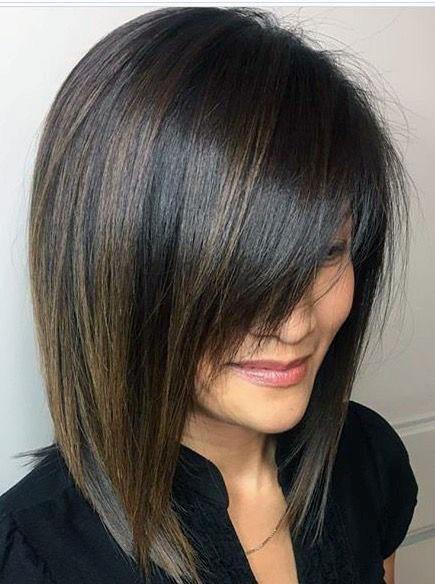 Glossy Chic Angled Bob Hairstyle For Women