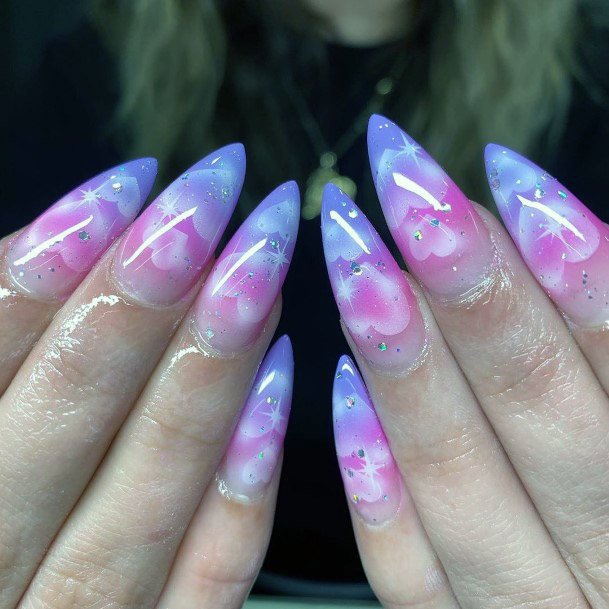 Glossy Hearts On Nails Women