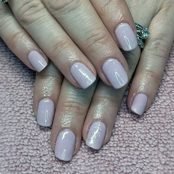 Glossy Ivory Nails With Shine For Women