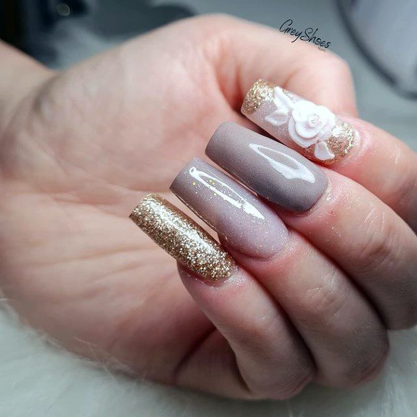 Glossy Nails Women 3d Flowers