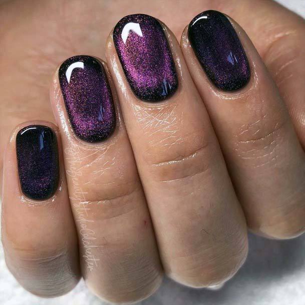 Glossy Simply Aubergine Nails