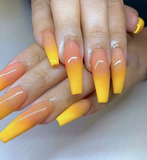 Glossy Summer Pineapple Nails Women