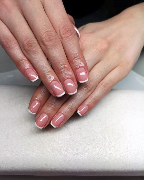 Glossy White French Mani For Women