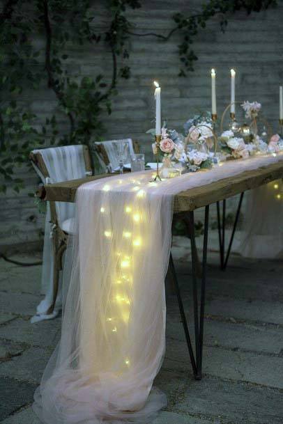 Glowing Bulbs Wedding Head Table Decor