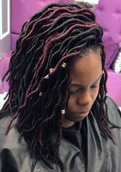 Goddess Locs Multicolor Hairstyles For Black Women