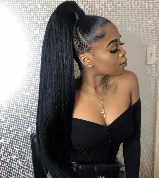 Goddess Sheen Ponytail Hairstyles For Black Women