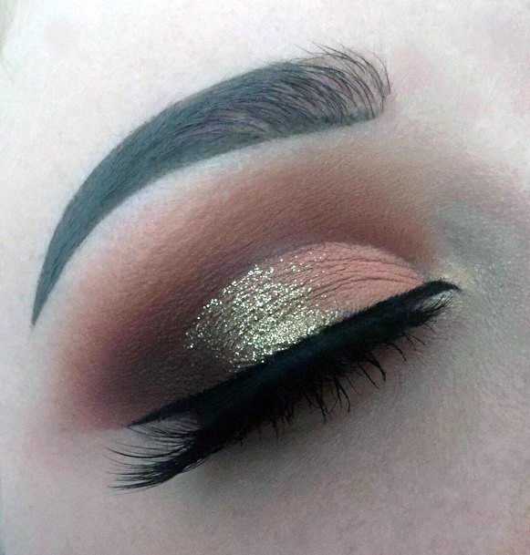 Gold And Brown Sparkles Eyeshadow Women