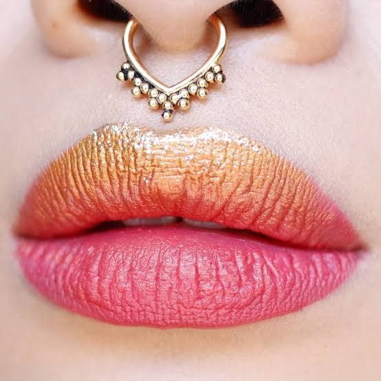 Gold And Pink Lips Summer Makeup Looks Women