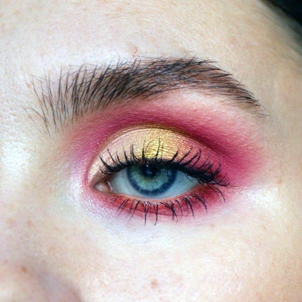 Gold And Red Eyeshadow Women