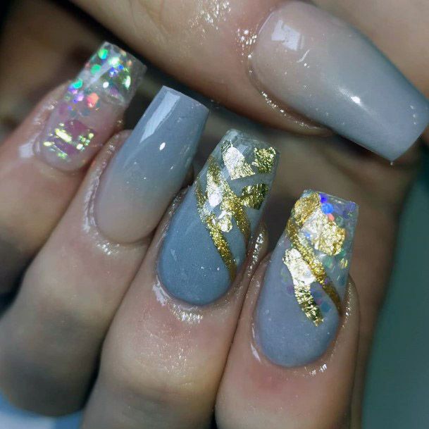 Gold Foiled Birthday Nails