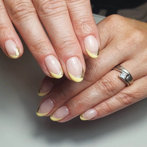 Gold French Tip Womens Nails