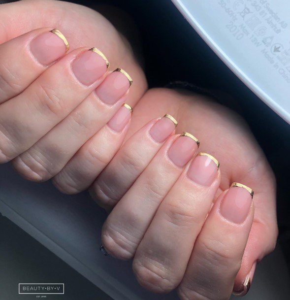 Gold French Tipic Womens Gold French Tip Nail Designs