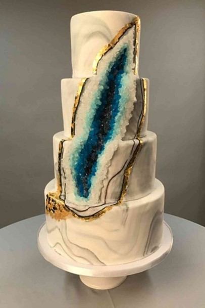 Gold Geode Wedding Cake Ideas