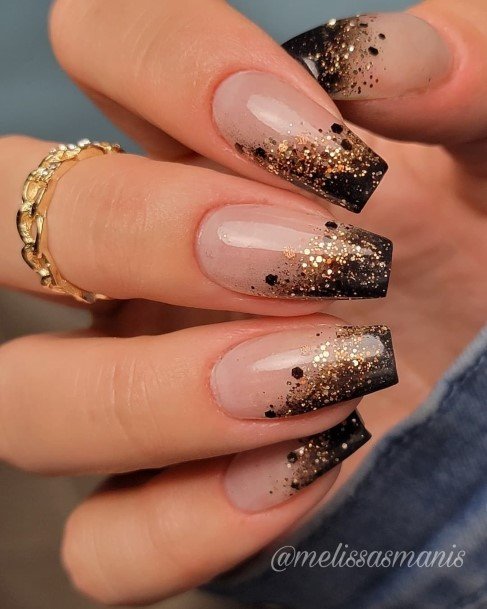 Gold Ombre Nail For Ladies