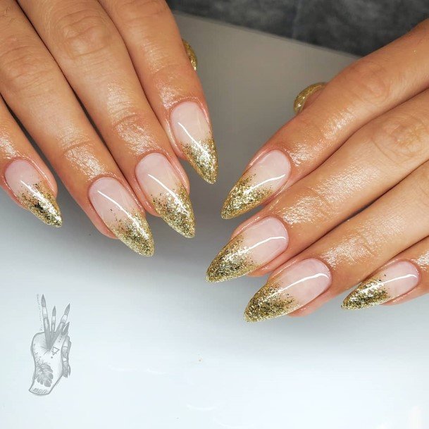 Gold Ombre Womens Feminine Gold Ombre Nails