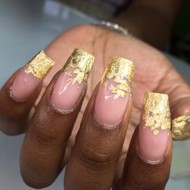 Gold Ombre Womens Nail Ideas