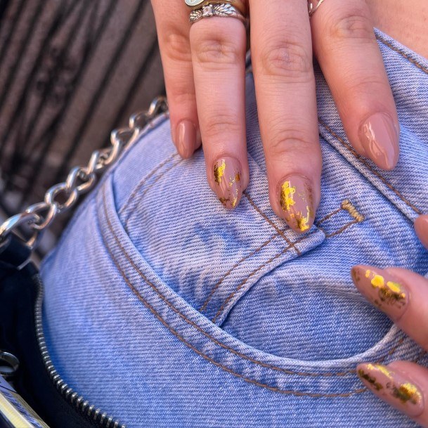 Gold Womens Feminine Gold Nails