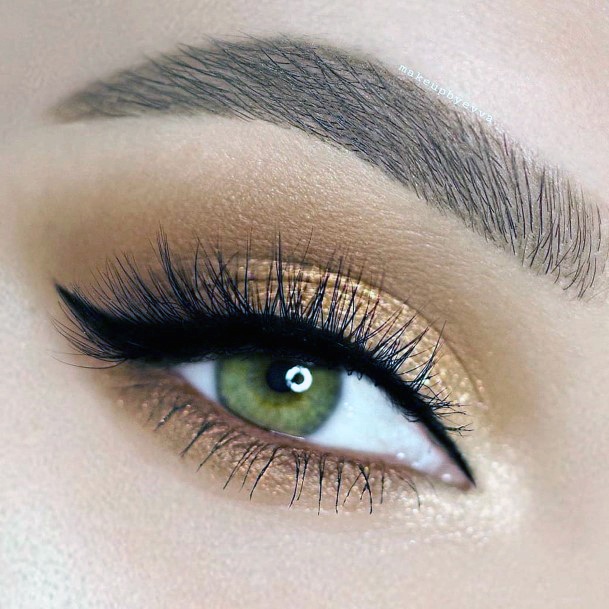 Golden And Copper Eyeshadow Women