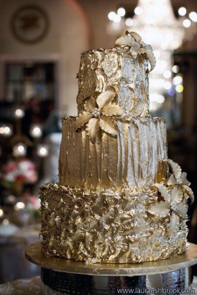 Golden Art Wedding Cake