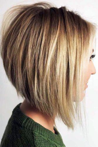 Golden Blonde Full Inverted Bob With Razor Cut