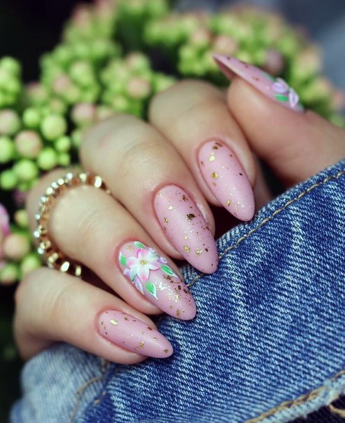 Golden Glitter April Nails Women