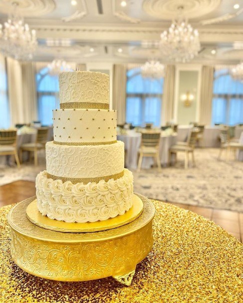 Golden Jackpot Buttercream Wedding Cake